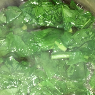 小松菜とにんにく生姜醤油のスープ